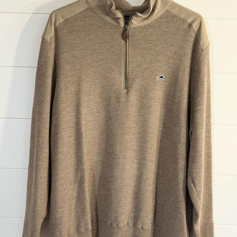 Vineyard Vines Brown/Tan Zip Up Sweater Classic Knit